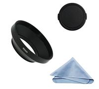 SIOTI Grand Angle Métal Pare-Soleil avec Chiffon de Nettoyage et Capuchon d'objectif Compatible avec Leica/Fuji/Nikon/Canon/Samsung lentille à Filetage Standard