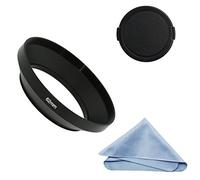 SIOTI Grand Angle Métal Pare-Soleil avec Chiffon de Nettoyage et Capuchon d'objectif Compatible avec Leica/Fuji/Nikon/Canon/Samsung lentille à Filetage Standard