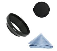 SIOTI Grand Angle Métal Pare-Soleil avec Chiffon de Nettoyage et Capuchon d'objectif Compatible avec Leica/Fuji/Nikon/Canon/Samsung lentille à Filetage Standard