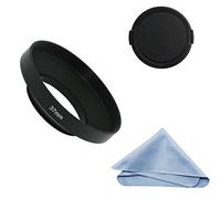 SIOTI Grand Angle Métal Pare-Soleil avec Chiffon de Nettoyage et Capuchon d'objectif Compatible avec Leica/Fuji/Nikon/Canon/Samsung lentille à Filetage Standard