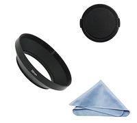 SIOTI Grand Angle Métal Pare-Soleil avec Chiffon de Nettoyage et Capuchon d'objectif Compatible avec Leica/Fuji/Nikon/Canon/Samsung lentille à Filetage Standard