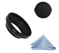 SIOTI Grand Angle Métal Pare-Soleil avec Chiffon de Nettoyage et Capuchon d'objectif Compatible avec Leica/Fuji/Nikon/Canon/Samsung lentille à Filetage Standard