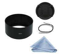 SIOTI Longue focalisation Métal Pare-Soleil avec Chiffon de Nettoyage et Capuchon d'objectif Compatible avec Leica/Fuji/Nikon/Canon/Samsung lentille à Filetage Standard