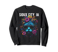 Sioux City IA Lunettes de Soleil Chat Fleurs Sweatshirt