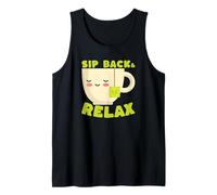 Sip Back Relax Tea Lover Citation Cute Illustration Débardeur