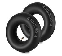 SIPARTS Chambre à Air 4.10/3.50-4, 2 Pièces Heavy Duty 4.10 3.50-4/410 350-4 Chambre à Air Avec Tige Incurvée pour Tondeuse à Gazon, Chariot de 4", Tracteur, Voiturette de Golf, Chariot, Remorque