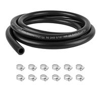 SIPARTS Tuyau d'essence 3 mètres, diamètre intérieur 8mm, durite essence avec 12 colliers de serrage en acier inoxydable pour voiture, moto, tracteur