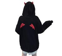 SIPEIEN Femmes Devil Wings Sweat à Capuche en Vrac à Manches Longues Pull à Capuche Pull à Capuche