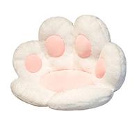 SIPERLARI Coussin de siège en forme de patte de chat, mignon coussin de chaise en peluche, doux et chaud en peluche, coussin de bureau, coussin de sol, tapis de sol pour la maison (blanc)