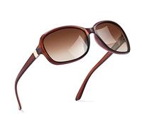 SIPHEW Lunettes de Soleil Femme Polarisées，solaire pour lunettes de vue verres polarisants retro designer ultra légères UV400 Protection (sunglasses, marron)