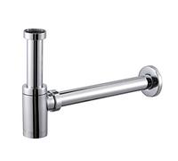 Siphon à bouteille déodorant robinet d'évier de salle de bain rond chromé sortie réglable