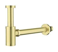 Siphon à bouteille en laiton 3,8 cm, rond décoratif avec tube d'extension de 200 mm, tube de vidange réglable pour salle de bain, lavabo, vasque, or brossé