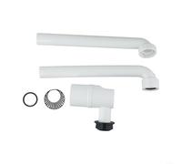 Siphon à déchets d'évier de 3,8 cm - Gain de place - Siphon de salle de bain réglable et compact rotatif - Auto-nettoyant et anti-odeur - Blanc