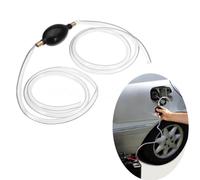 Siphon à main pour transfert d'essence, d'huile, d'eau et de liquides - Tuyau PVC de 2,1 m avec raccords en cuivre, outil de carburant manuel à vide