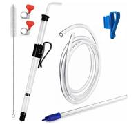 Siphon automatique de 35,6 cm avec tube en plastique de 1,5 m, tube en silicone et pince pour embouteillage sans effort, kit de siphonnage de fermentation bleu et noir