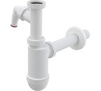 Siphon bouteille AlcaDrain A430P pour les lavabos DN32 avec un raccord pour appareil et un écrou-raccord 5/4