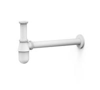 Siphon bouteille avec bouchon de visite pour lavabo WHITEMAT (blanc mat) - TRES 03463430BM
