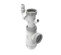 Siphon bouteille réglable Valentin Connectic avec entrée pour machine à laver blanc/gris 40mm