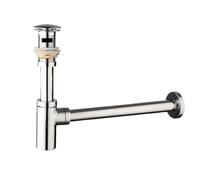 Siphon bouteille, Siphon de lavabo en acier inoxydable multicolore(Chrome Overflow)