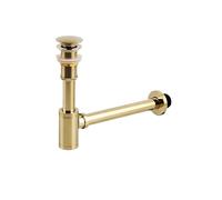 Siphon bouteille, Siphon en laiton titane doré for lavabo de salle bain, avec ou sans trop-plein(Type 1)