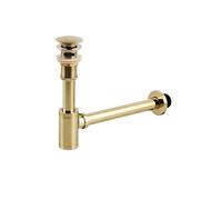 Siphon bouteille, Siphon en laiton titane doré for lavabo de salle bain, avec ou sans trop-plein(Type 2)
