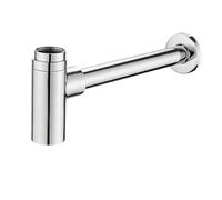 Siphon bouteille, Siphon rond en laiton avec bonde escamotable for lavabo de salle bain, finition or et argent(Silver 1)