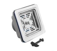 Siphon carré en acier inoxydable pour évier de cuisine avec filtre pour éviter les obstructions et mécanisme de levage pour un accès pratique au nettoyage