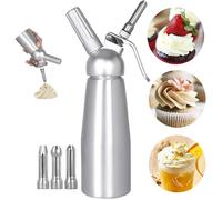 Siphon Chantilly - WELLEHOMI - 500ml - 3 Douilles Inox - Aluminium - Facile à Nettoyer