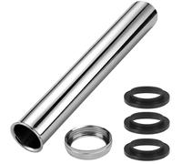 Siphon de 250 mm de long - G1-1/4 - Tuyau d'extension pour lavabo - Tuyau plongeur universel pour siphon, tuyau d'évier - 1 bague filetée - 3 rondelles d'étanchéité en caoutchouc