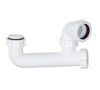 Siphon de baignoire 40 mm avec sortie universelle, blanc peu profond, joint de 50 mm, solution de tuyau d'évacuation de baignoire avec œillet de nettoyage