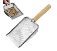 Siphon de compost avec trou de 2,8 mm, tamis de en acier inoxydable | Pelle à main et tamis à pierre pour la cour - Convient pour une utilisation en extérieur, cour, ferme, jardin, pelouse et