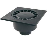 siphon de cour - 200 x 200 mm - a emboîture incorporée - sortie verticale - nicoll sc089 - gris foncé