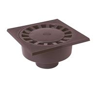 siphon de cour - 250 x 250 mm - a emboîture extérieure - sortie verticale - nicoll sc1009 - gris foncé