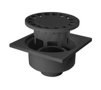 Siphon de cour en polypropylène - 200x200 mm - Noir - Résistant aux chocs - Résistant au gel - Résistant à l'abrasion
