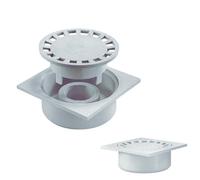 Siphon de Cour Gris - Siphon de Sol 300 x 300 mm Échappement Ø 100 - 110 - 125 , Bonde de sol