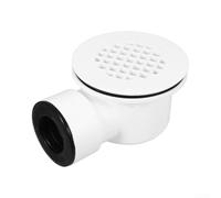 Siphon de douche à profil bas de 3,8 cm avec sortie latérale, kit en PVC | Filtre intégré, piège à débris, empêche l'obstruction, drainage rapide, sortie latérale, joint d'étanchéité en caoutchouc