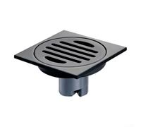 Siphon de douche carré en acier inoxydable avec noyau anti-odeur pour salle de bain finition grise 100 mm tuyau de 50 à 75 mm