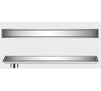 Siphon de douche linéaire 2 en 1 avec insert et couvercle, finition brossée, attrape-cheveux pour un débit d'eau efficace et une prévention des débris