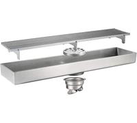 Siphon de douche linéaire en acier inoxydable 304 avec couvercle amovible et grille d'évacuation rectangulaire pour un nettoyage facile et un contrôle des odeurs 30 cm