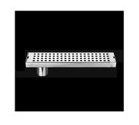 Siphon de Douche rectangulaire en Acier Inoxydable avec Grille Amovible, Drain Central, 6,8 x 120 cm (Drainage latéral 6,8 x 30 cm)
