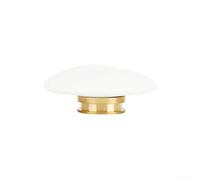 Siphon de lavabo avec dessus en porcelaine, construction en laiton, bouton poussoir pour salle de bain, couvercle clic-clac de 66 mm de diamètre pour des flux optimaux (blanc)