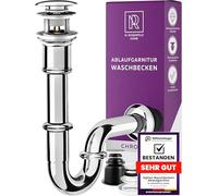 Siphon de lavabo avec trop-plein, valve pop-up pour lavabo Siphon anti-odeurs en acier inoxydable M. ROSENFELD HOME