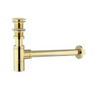 Siphon de Lavabo Basin Pop Up Drain Brass Bathroom Sink Siphon Drains Bottle Trap P-TRAP Pipe Waste Wall Drainage Kit(Color7)