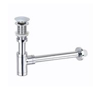 Siphon de Lavabo Basin Pop Up Drain Brass Bathroom Sink Siphon Drains Bottle Trap P-TRAP Pipe Waste Wall Drainage Kit(Color1)