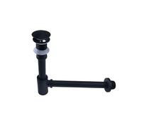 Siphon de Lavabo Bathroom Brass Round Bottle Siphon Trap Lavatory Basin Waste Stopper Drain P-Trap Washbasin Sink Pop up(Matt Black No Hole)