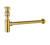 Siphon de lavabo en laiton doré avec siphon et tuyau d'évacuation escamotable Pour Lavabo Universel(Without hole set)
