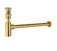 Siphon de lavabo en laiton doré avec siphon et tuyau d'évacuation escamotable Pour Salle De Bain(With hole set)