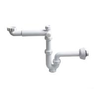 Siphon de lavabo mural avec connecteur G1-/4, tuyau de vidange coudé en U pour siphon d'évier anti-odeur, tube de vidange télescopique pour évier de salle de bain, tuyau d'égout en polypropylène