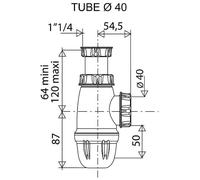 Siphon de lavabo réglable - 40 mm VALENTIN