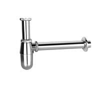 Siphon de lavabo salle bain en laiton, tuyau d'évacuation réglable hauteur, kit tube vidange P for évier pour Eviers(P-TRAP)